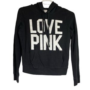 Pink Victoria's Secret women's size Medium LOVE PINK 86 Black  hoodie